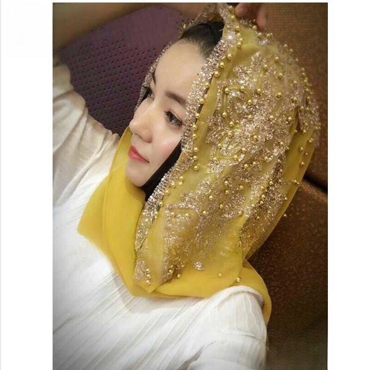 Women's Scarf Pearl Veil Scarf - Tech Tready