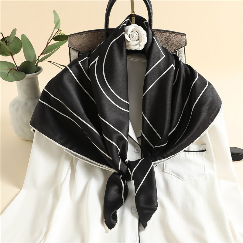Women'S Square Scarf With Solid Color Scarf Women's square scarf with solid color scarf - Tech Tready
