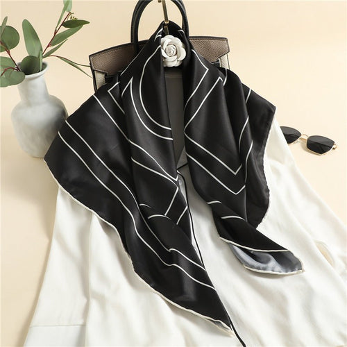 Women'S Square Scarf With Solid Color Scarf Women's square scarf with solid color scarf - Tech Tready