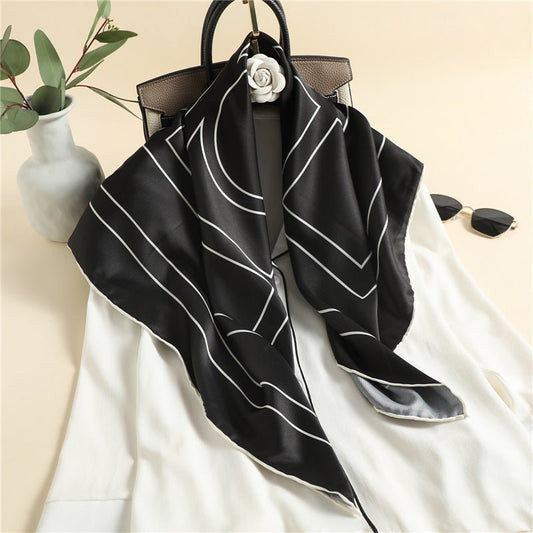 Women'S Square Scarf With Solid Color Scarf Women's square scarf with solid color scarf - Tech Tready