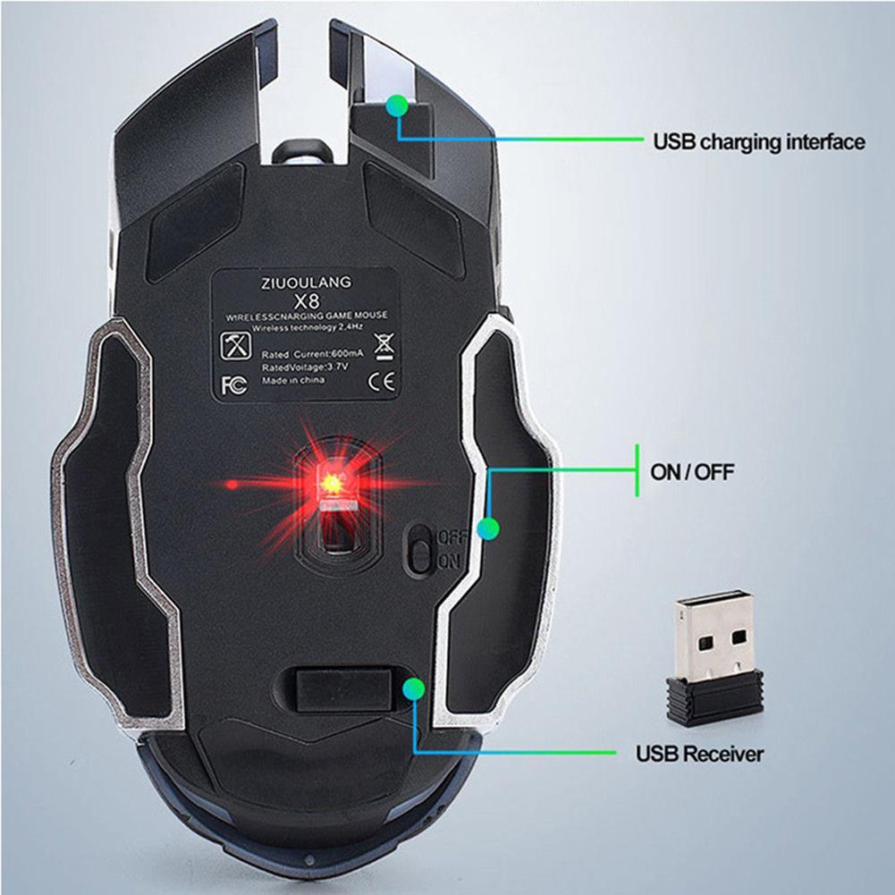 X8 Wireless Charging Gaming Mouse - FashionTech