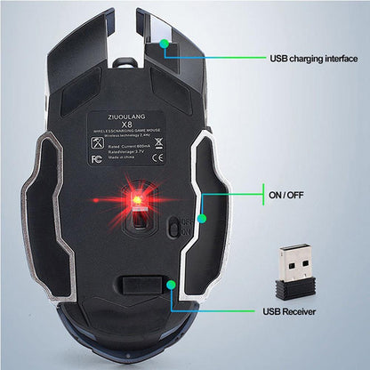 X8 Wireless Charging Gaming Mouse - FashionTech